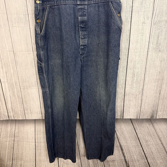 Dickies Men's W40 x L30 Blue Workwear Wide Leg Carpenter Utility Bib Overall - Picture 3 of 8